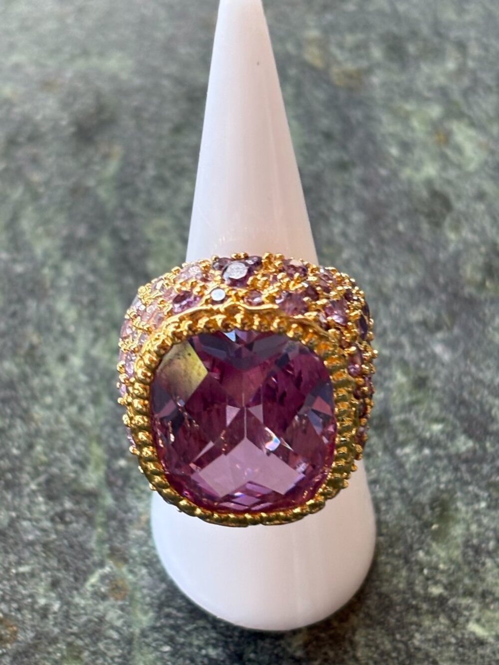 Iman Statement Ring Purple/Lavender stones size 6 1/2